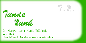 tunde munk business card